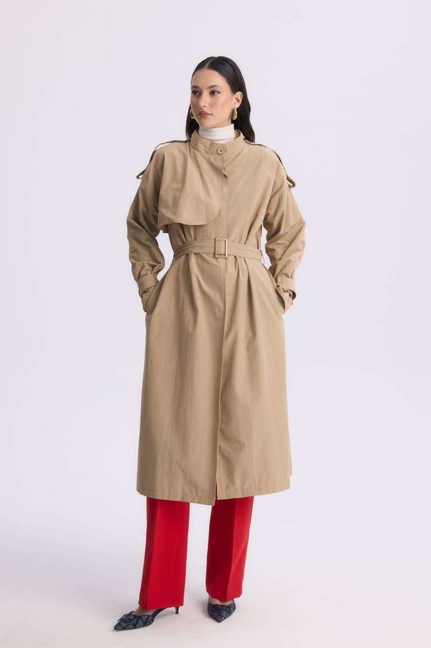 beige trench coat