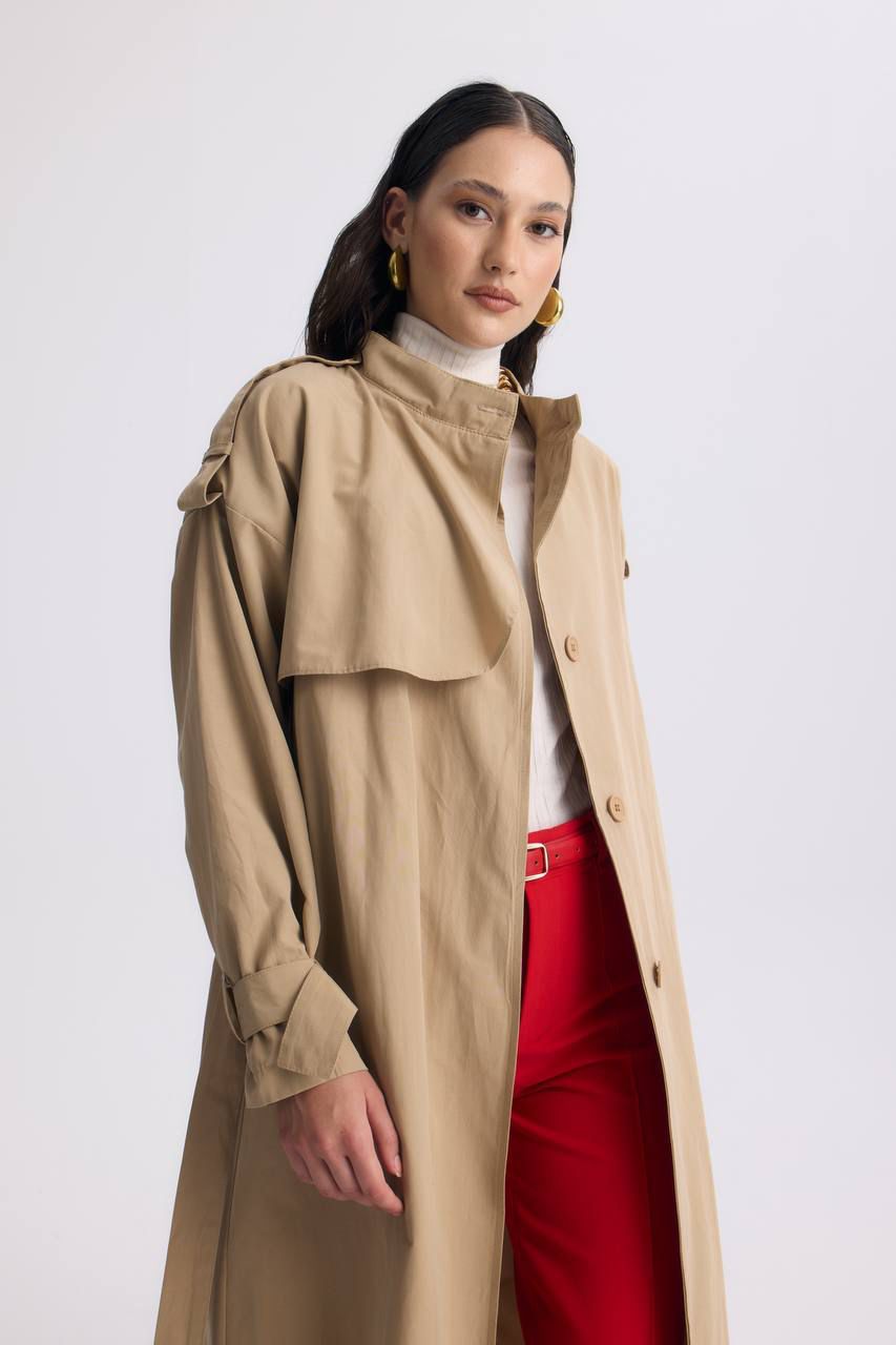 beige trench coat
