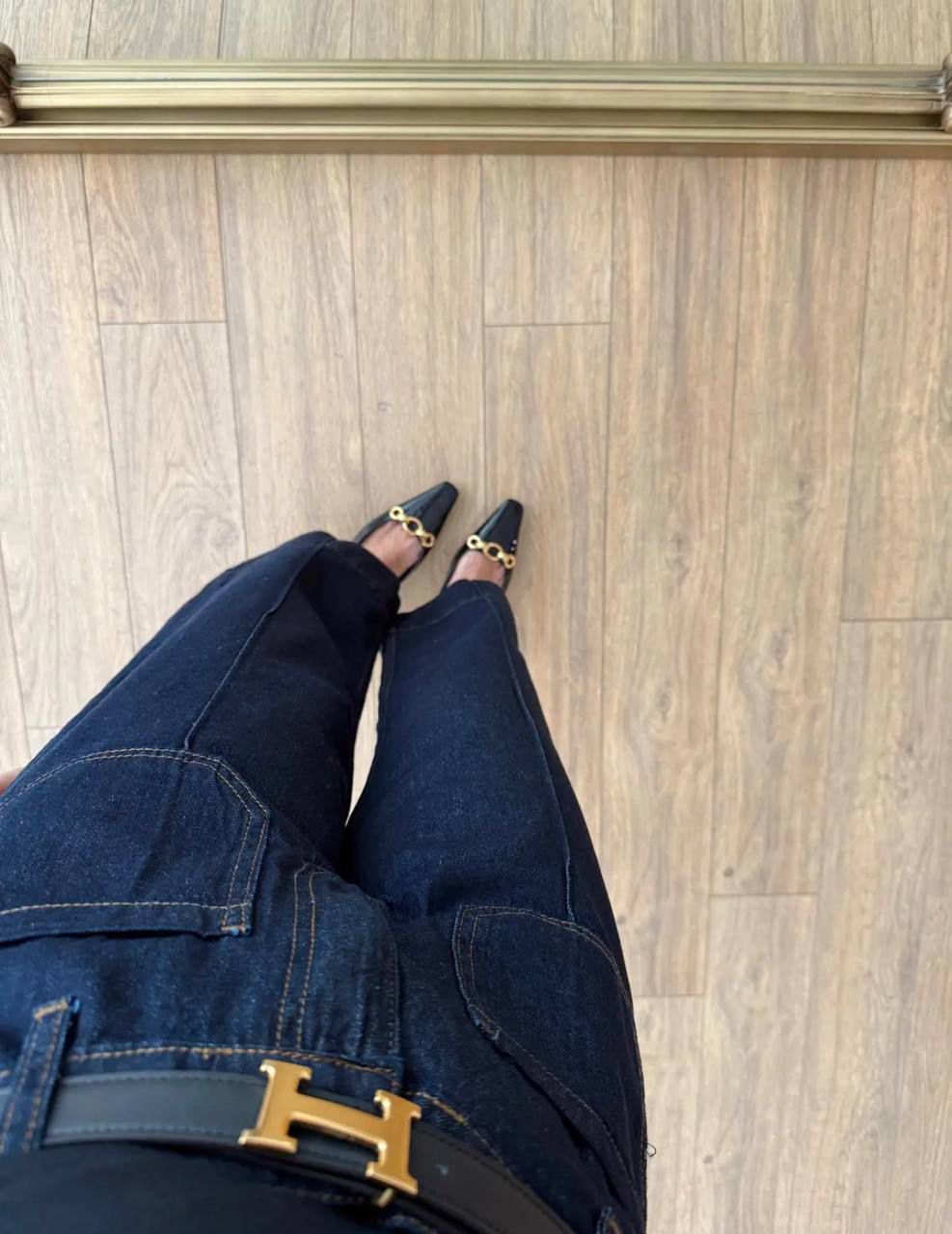 navy short cut jeans