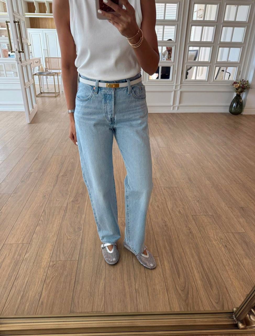 light blue straight jeans