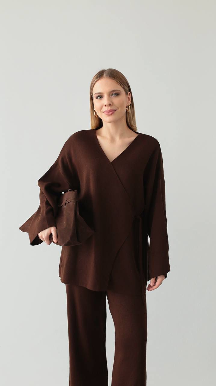 brown soft wool set