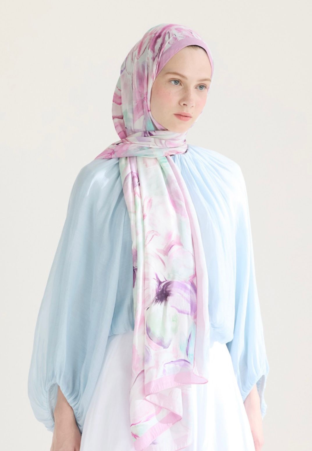 soft flora printed hijab