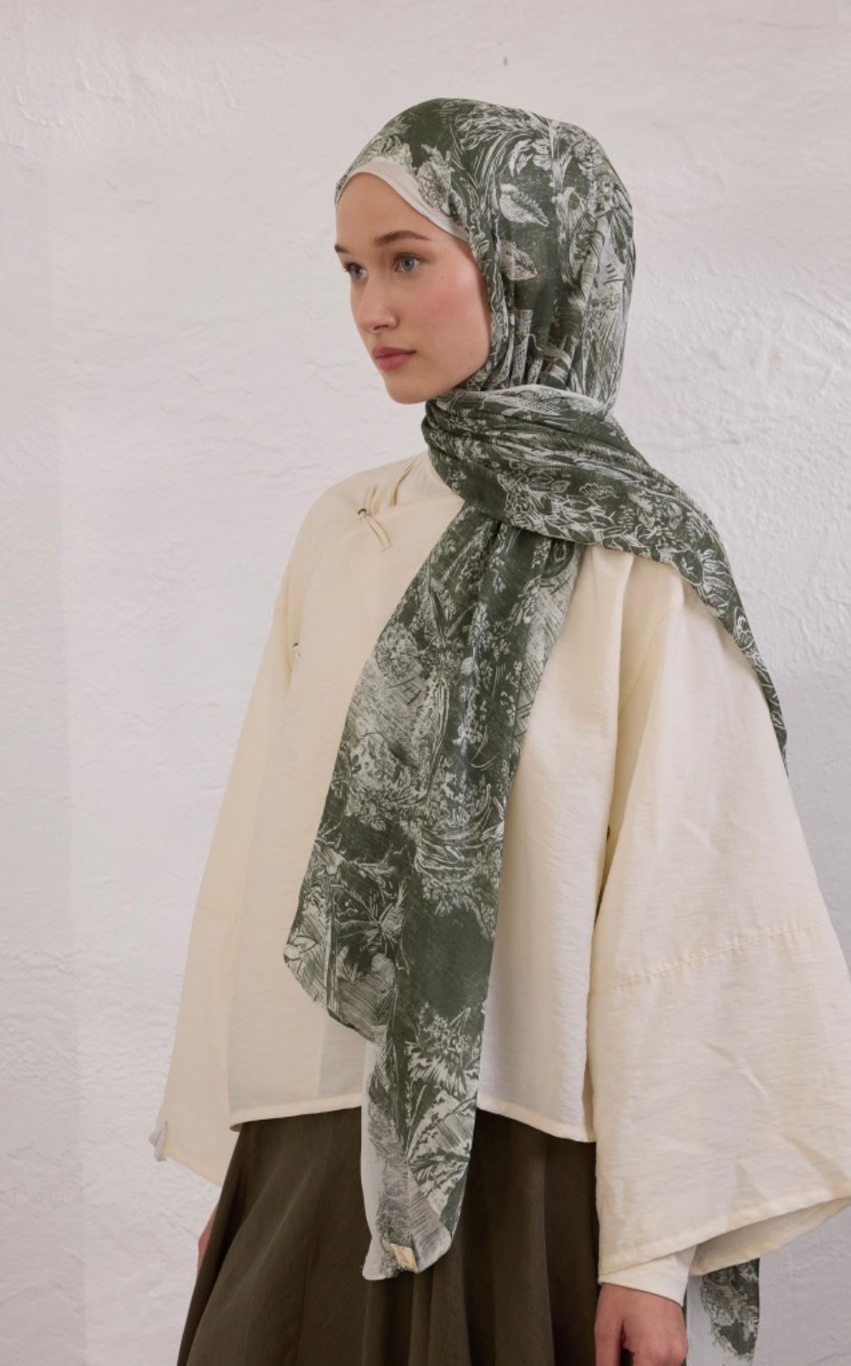 green secret elegance printed hijab