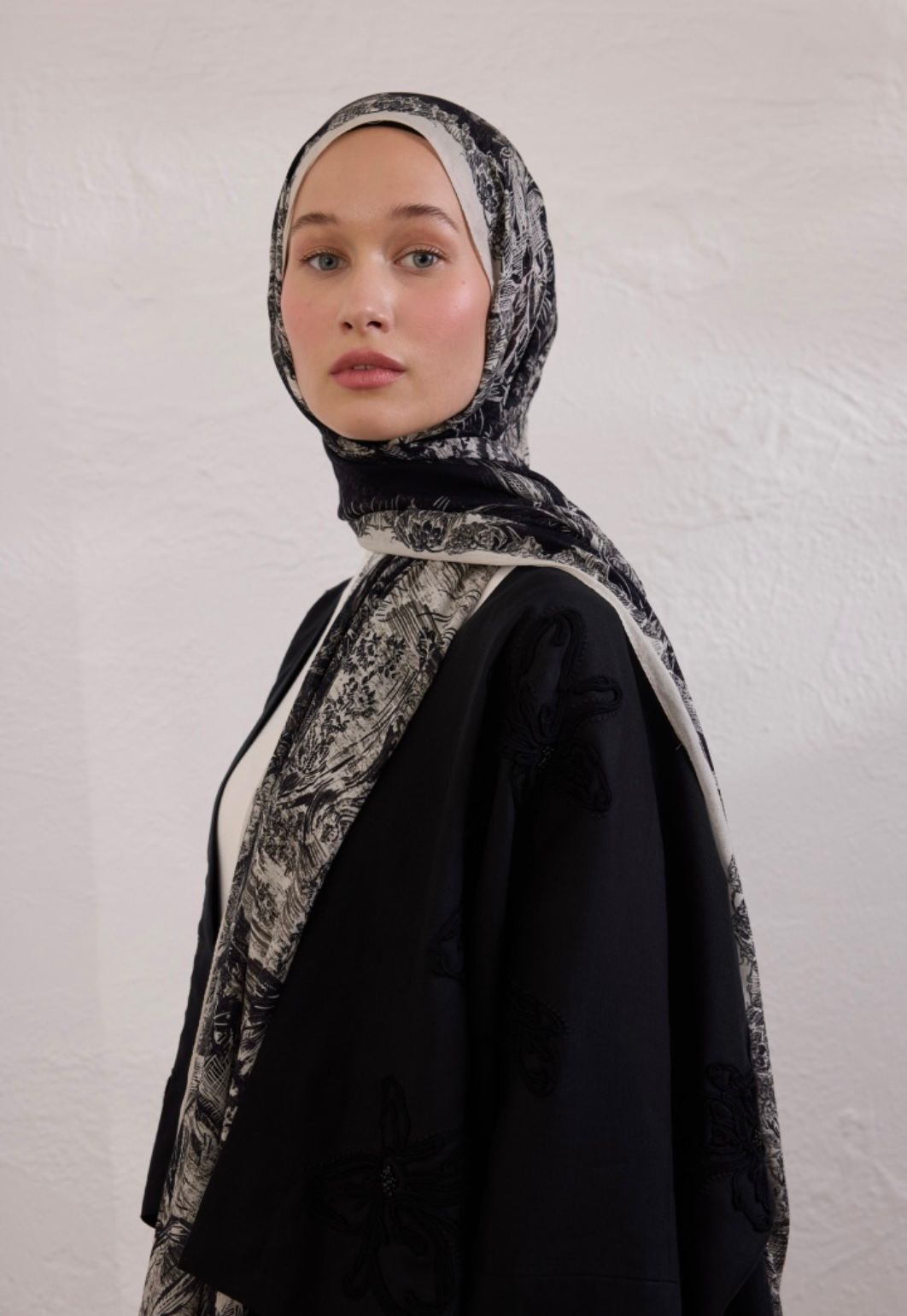 black secret elegance printed hijab
