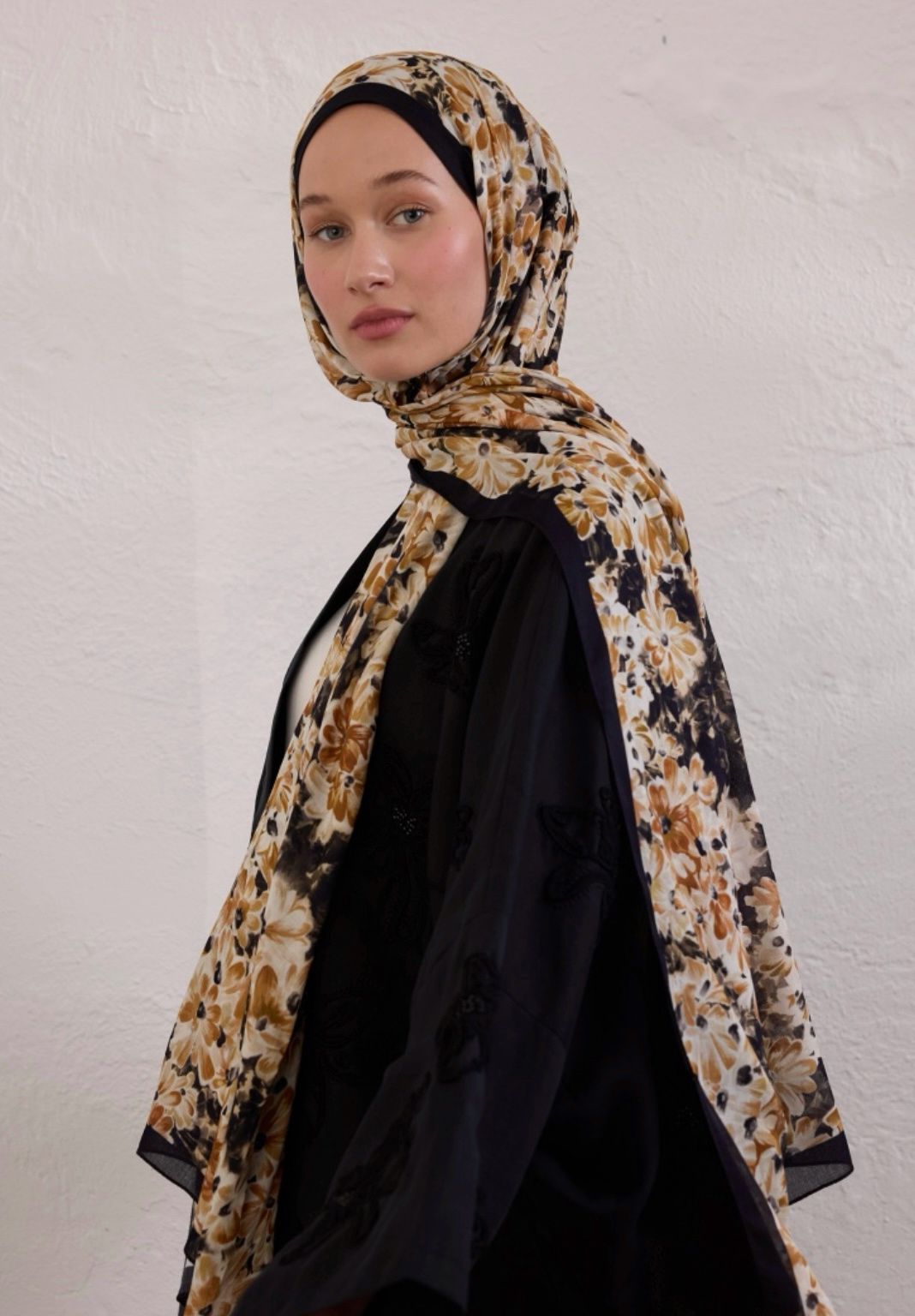 light flora printed hijab