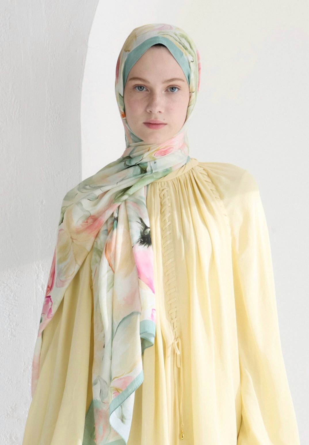 soft flora printed hijab