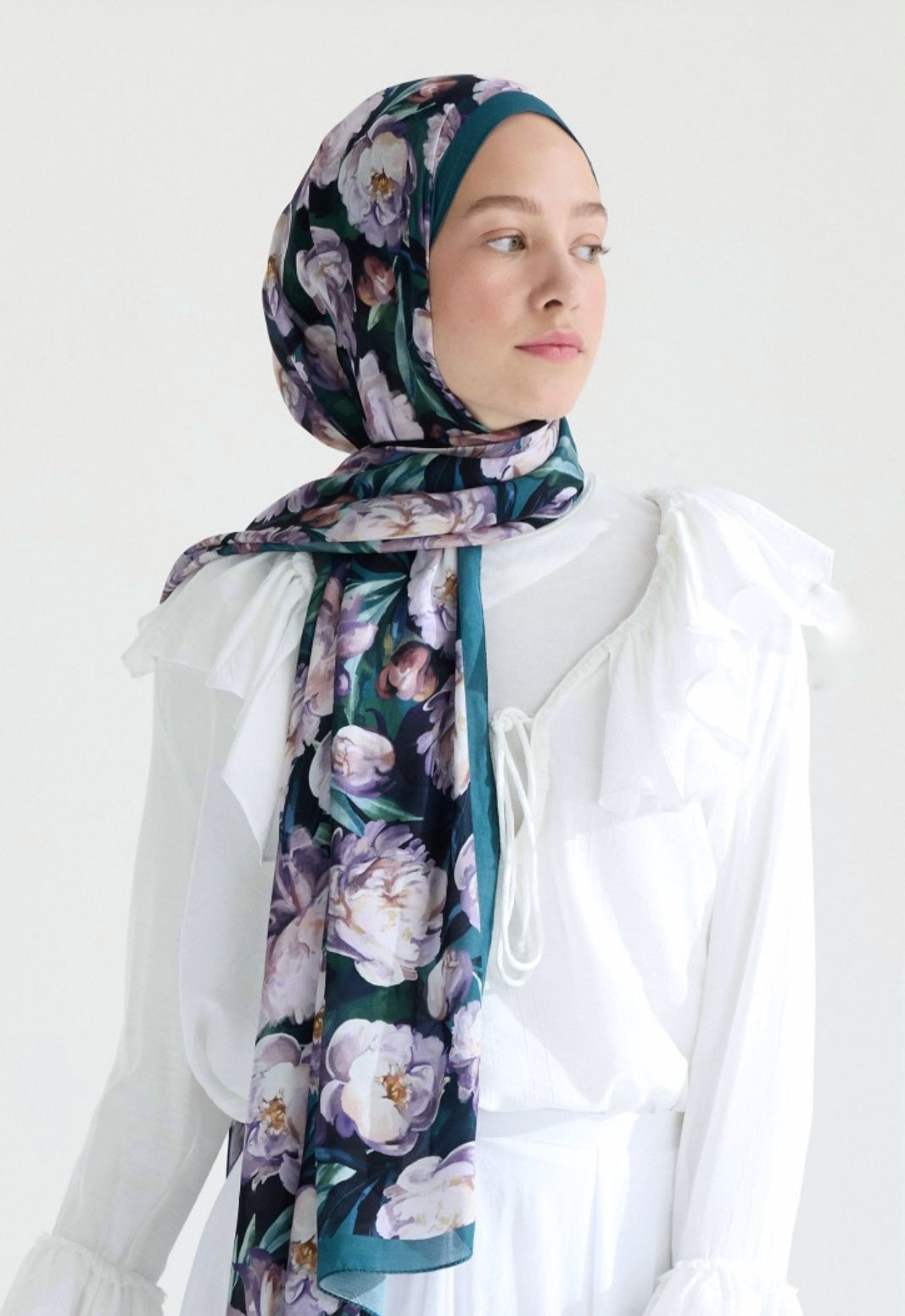 lotus flora printed hijab