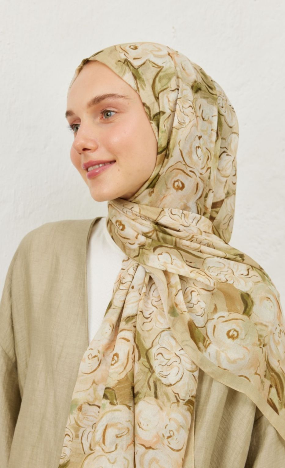 green garden printed hijab
