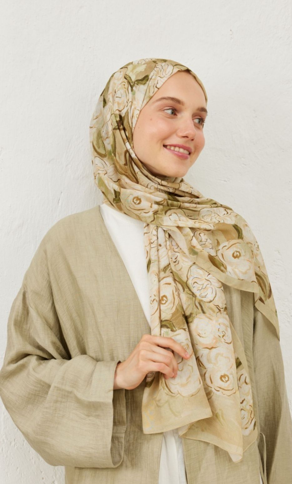 green garden printed hijab