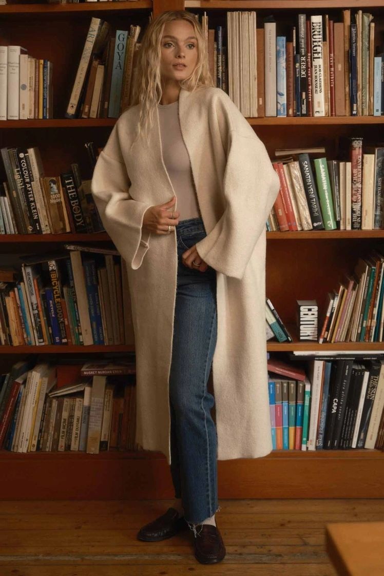 Long offwhite cardigan