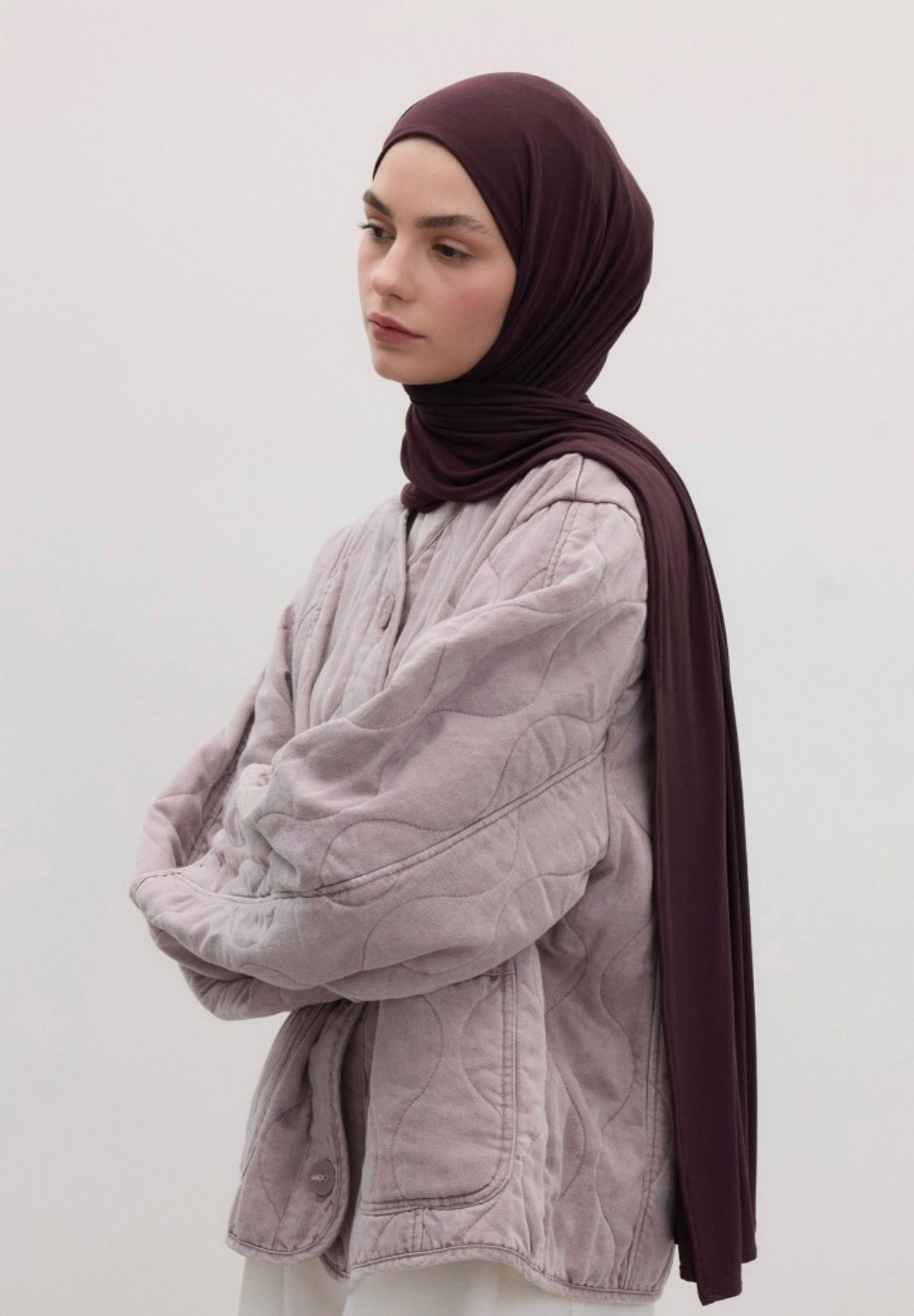 dark purple jersey hijab