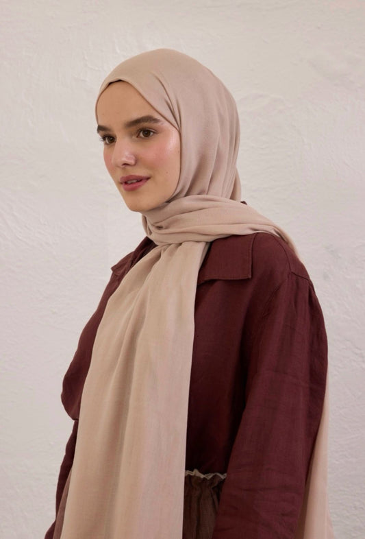 powder soft linen hijab