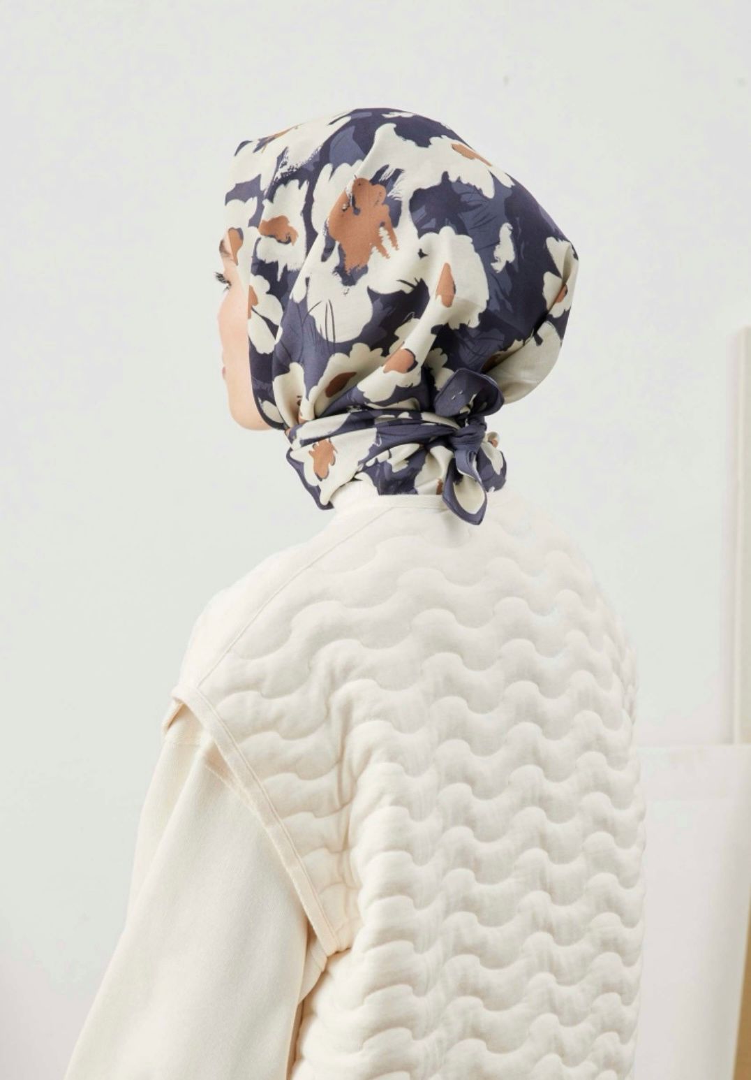 multi flower in navy squared hijab