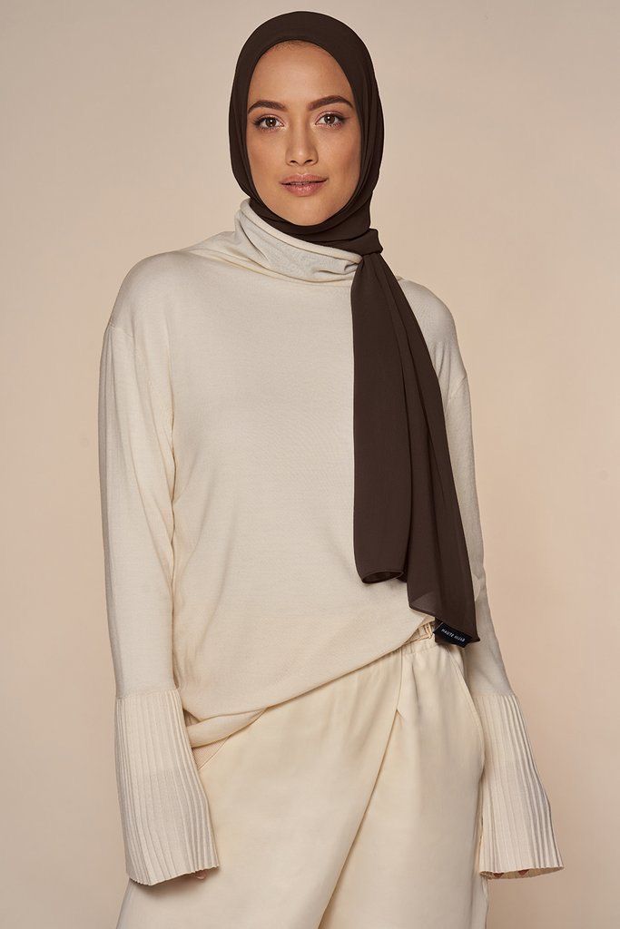 chocolate crepe hijab