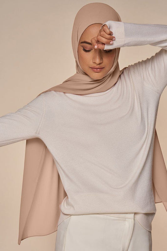 nude pink crepe hijab