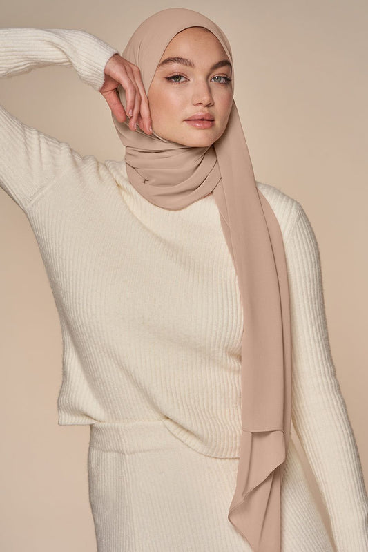 perfect beige crepe hijab