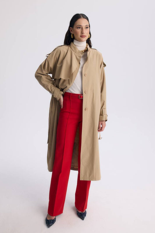 beige trench coat