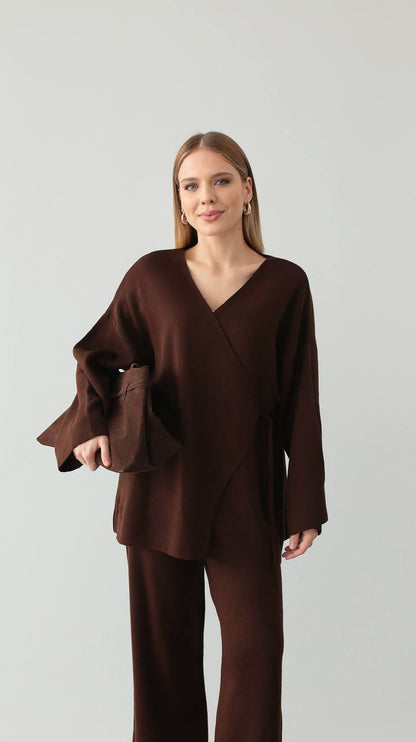 brown soft wool set