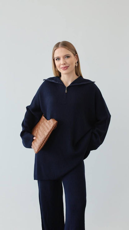 navy soft wool set