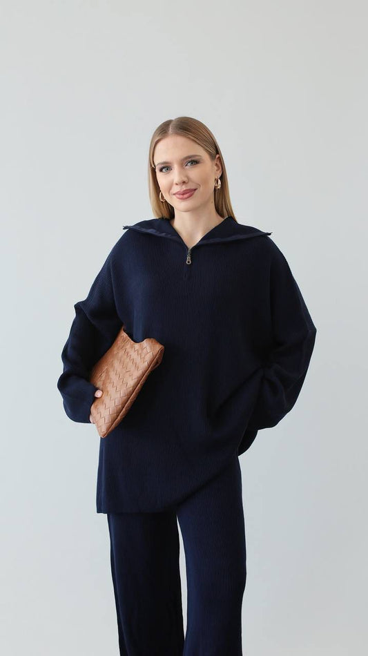 navy soft wool set