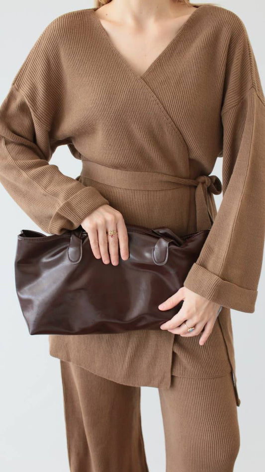 mocha brown wrap set