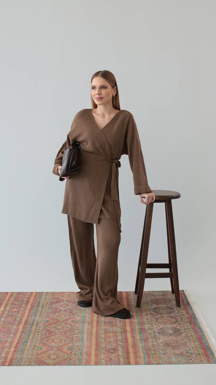 mocha brown wrap set