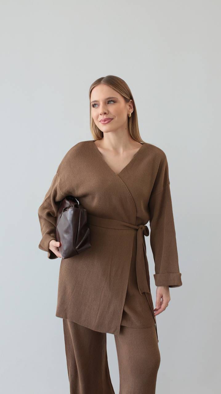 mocha brown wrap set