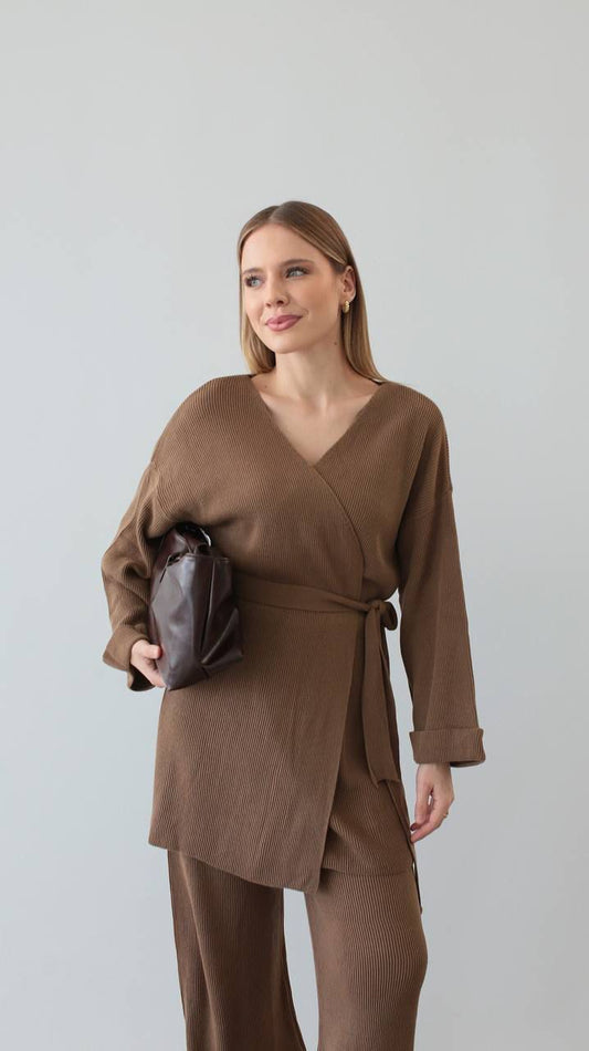 mocha brown wrap set