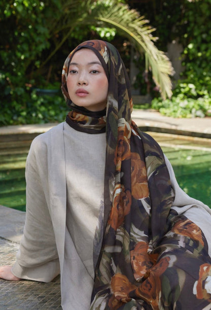 summer rose printed hijab