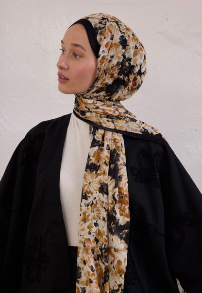light flora printed hijab