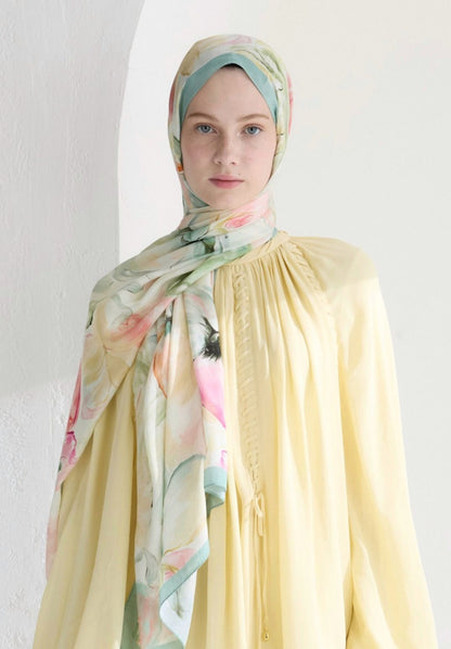 soft flora printed hijab