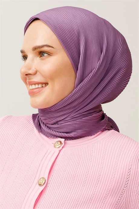 orchid squared stripped hijab