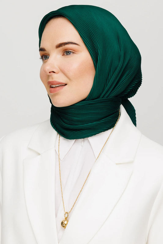forest green squared stripped hijab