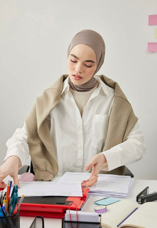 dark beige comfort hijab