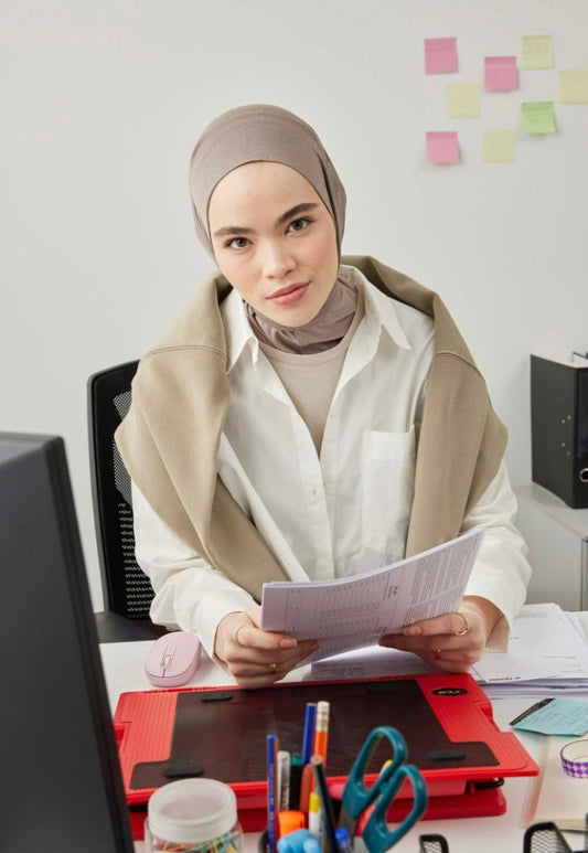 dark beige comfort hijab