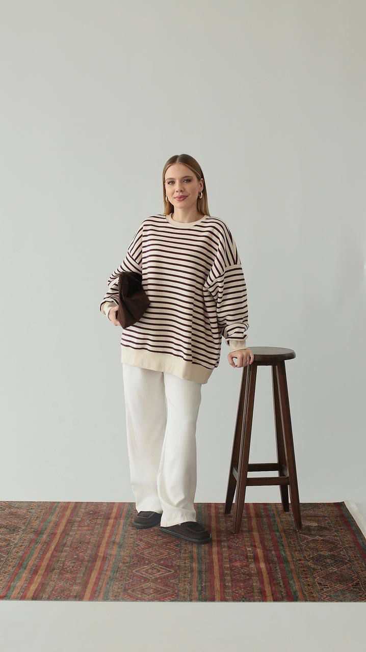 Brown striped sweater