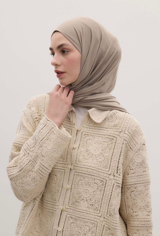 natural beige jersey hijab