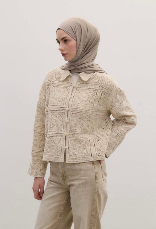 natural beige jersey hijab