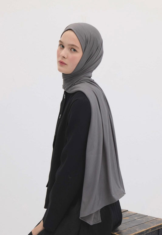 dark gray jersey hijab
