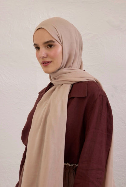 powder soft linen hijab