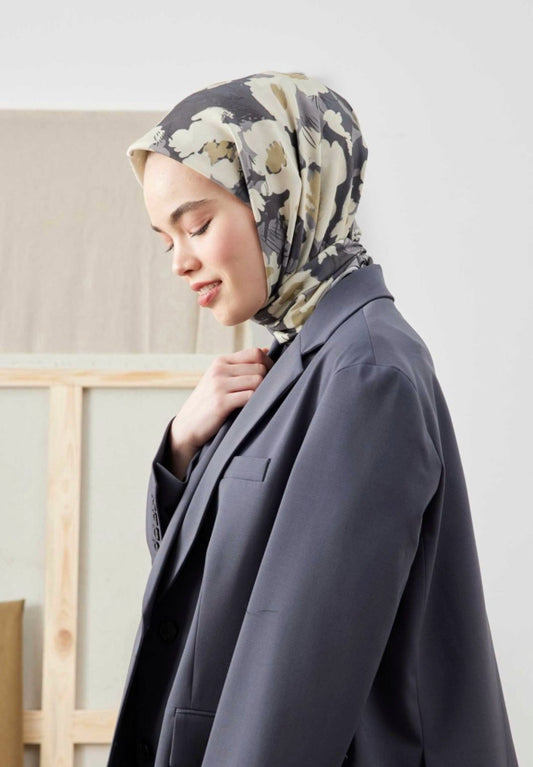 multi flower in silver squared hijab