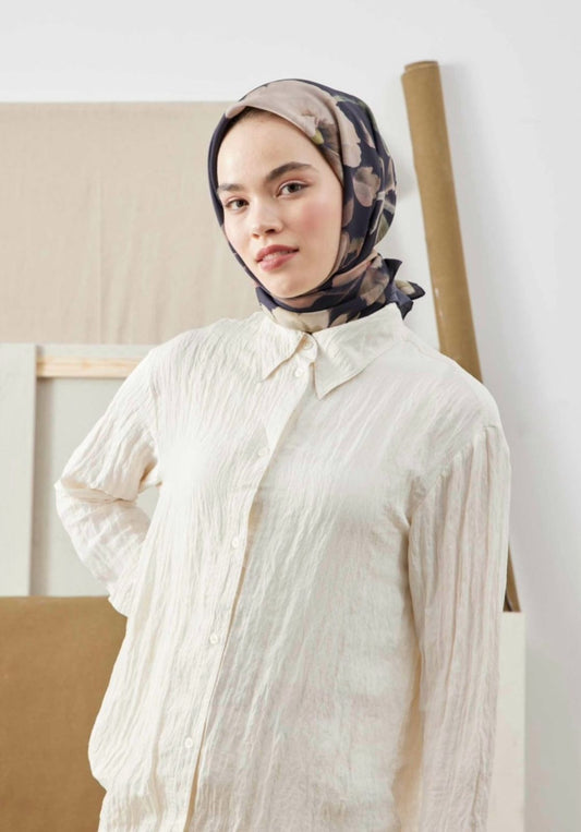 soft garden in navy squared hijab