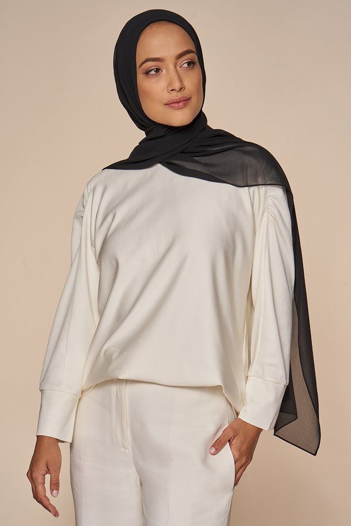 black crepe hijab