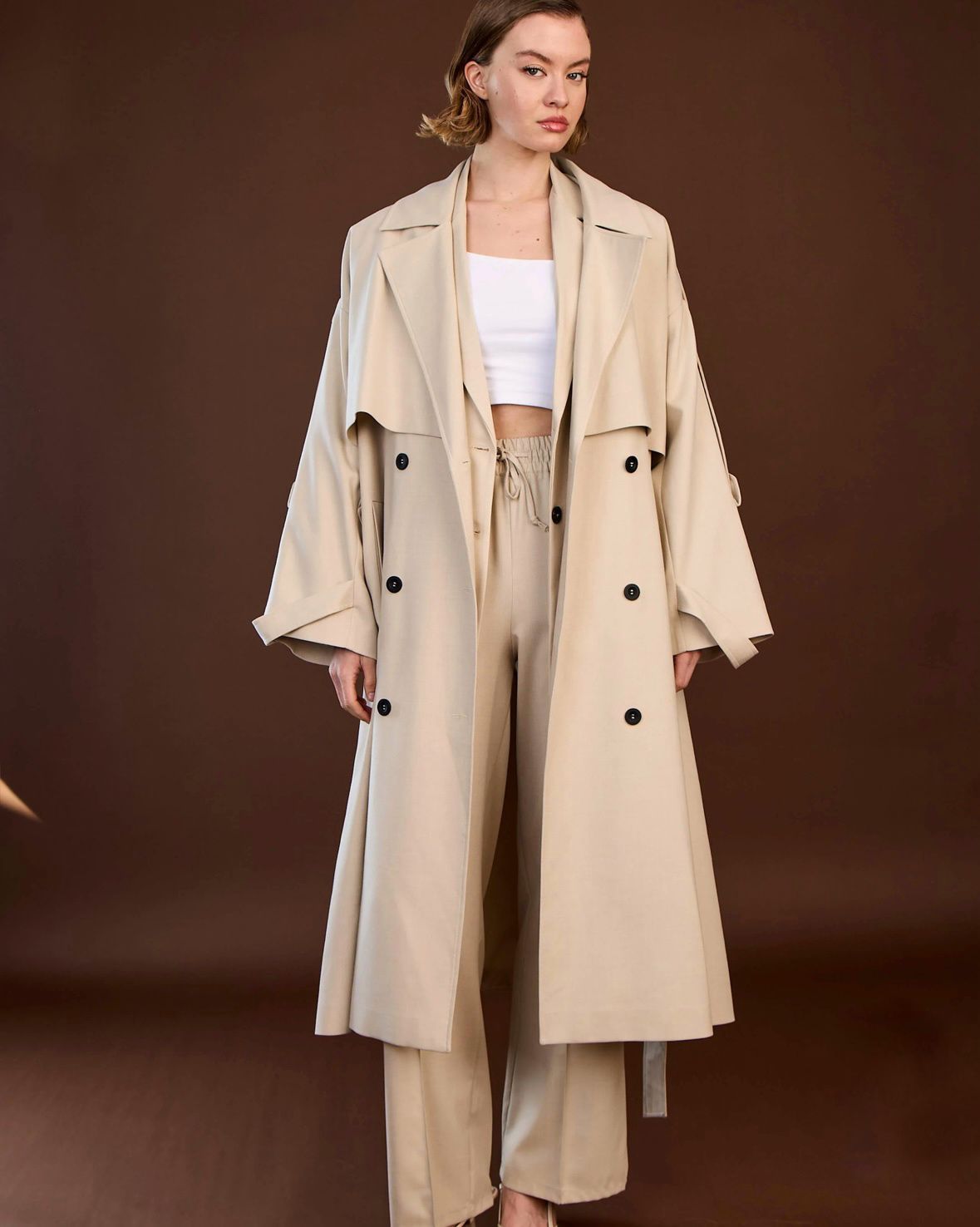classic beige trench coat