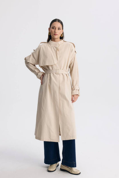 light beige trench coat
