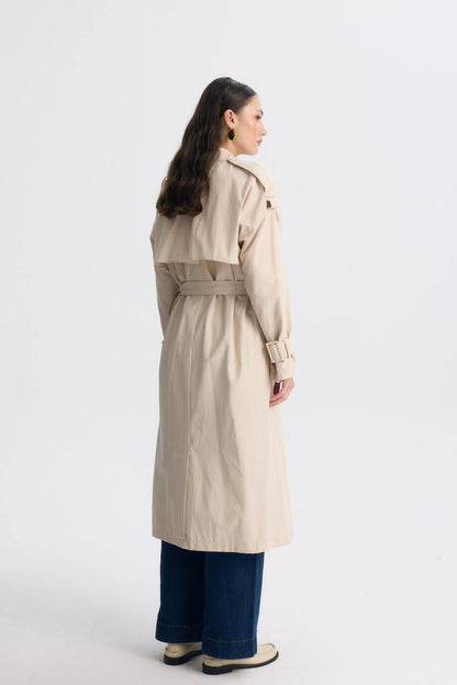 light beige trench coat