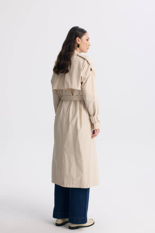light beige trench coat