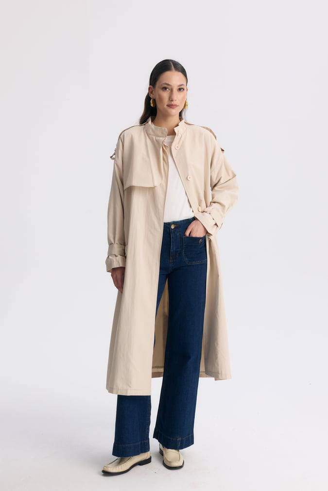 light beige trench coat