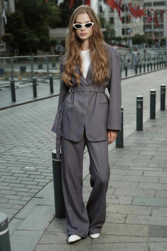 gray blazer set