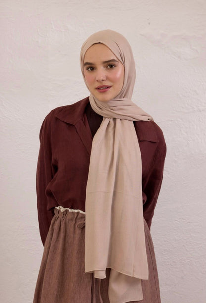 powder soft linen hijab